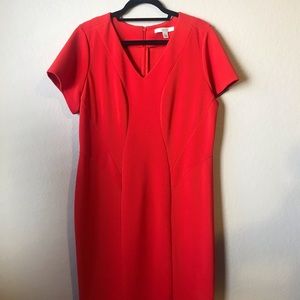 Sejour Red Dress with ribbed material